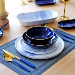 Blue Wind Gilded 93 Piece Ceramic Dining Set For 12 People