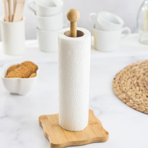 Bamboo Paper Towel Holder - Square Bottom
