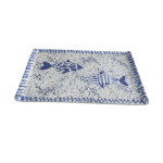 Kayak Natural Stone Tray 24 Cm - Fish Pattern