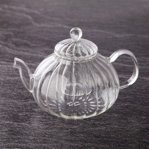 Borosilicate Glass Slice Patterned Strainer Teapot 1000 Ml
