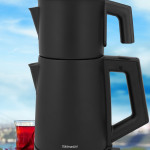 Incedem Damlatmaz Ağız Çelik Çay Makinesi Ve Su Isıtıcısı Siyah