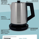 Beliz 2200 Watt Paslanmaz Çelik 2 Litre Kettle Su Isıtıcısı Inox Gm7376