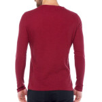 Erkek Bordo Slim Fit Bisiklet Yaka Penye Uzun Kol T-shirt