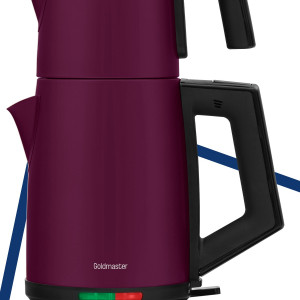 Akasya Mor Xl 2200 Watt Patentli Damlatmayan Tasarımı Çelik Çay Makinesi Ve Su Isıtıcısı