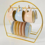 Metal Gold Oval Countertop Cup Organizer