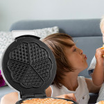Creme 1000w Taşmayı Önleyen Derin Plakalı Aşırı Isınmaya Dayanıklı Waffle Makinesi Beyaz