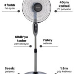 Airy 16 inch Zaman Ve Hız Ayarlı Ayaklı Vantilatör