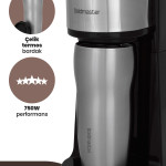 Gezgin Çıkarılabilir Filtreli Çelik Sızdırmaz Termoslu Filtre Kahve Makinesi