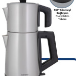 Demlen Inox 2200 Watt Damlatmaz Tasarımı ile Paslanmaz Çelik Çay Makinesi ve Su Isıtıcı