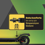 Süspansiyonlu Katlanabilir Hız Sabitleyicili Elektrikli Scooter