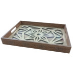 Wooden Glazed Decor Tray- Yildiz