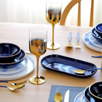 Blue Wind Gilded 93 Piece Ceramic Dining Set For 12 People