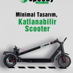 350w Güçlü Motor Süspansiyonlu Katlanabilir Elektrikli Scooter