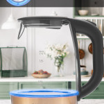 Honey Rose Gold Paslanmaz Çelik 2200 Watt 1.7 Litre Işıklı Cam Kettle Su Isıtıcı