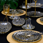 Leopard salmon 12 pieces tea set for 6 persons