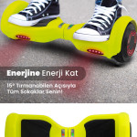 Fashmood 6.5 Inch Işıklı Akıllı Dengeli Elektrikli Kaykay Hoverboard Taşıma Çantalı Sarı