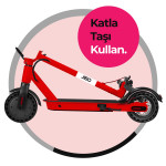 Kırmızı Katlanabilir Farlı Elektrikli Scooter