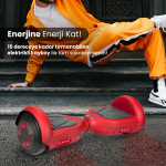 Mat Kırmızı Inch Akıllı Dengeli Elektrikli Kaykay Hoverboard Taşıma Çantalı