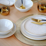 Cream Gilded 54 Piece Ceramic Dining Set For 12 People
