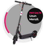 Siyah Katlanabilir Farlı Elektrikli Scooter