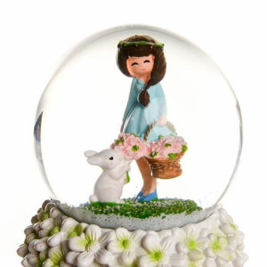 Snow Globe With Music And Light- Rabbit And Girl