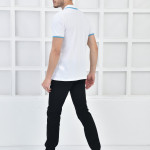 Beyaz Erkek Polo Yaka Modern Kesim Pike Kumaş T-shirt F5421