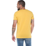 Erkek Sarı V Yaka Modern Kesim Kısa Kollu T-shirt F036