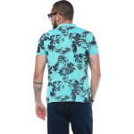 Erkek Mint Polo Yaka Desenli Pike Modern Kesim T-shirt F5229