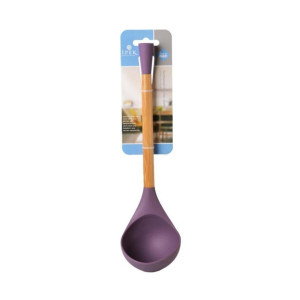 Silicone Ladle with Wooden Handle - Purple
