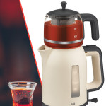 Çayzade Krem 2200 Watt Cam Demlikli Bpa Içermeyen Çay Makinesi Ve Su Isıtıcısı