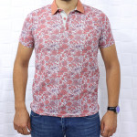 Erkek Bordo Polo Yaka Desenli Modern Kesim Polyester T-shirt F5210