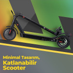 Süspansiyonlu Katlanabilir Hız Sabitleyicili Elektrikli Scooter