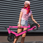 Pinky Led Ekranlı Katlanabilir Elektrikli Scooter Pembe