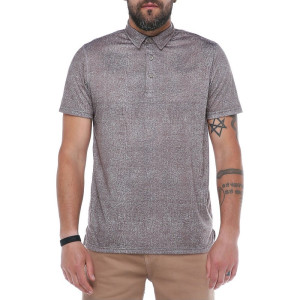 Erkek Haki Polo Yaka Desenli Modern Kesim Polyester T-shirt F5211