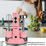 Elenamax Pembe 1000 Watt Hız Ayarlı %100 Bakır Motor 5 In 1 Mutfak Robotu Multi Blender Seti