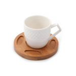 Bambulu Porselen 2'li Kahve Fincanı - 5 Gözlü