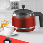 Çayzade Kırmızı 2200 Watt Cam Demlikli Bpa Içermeyen Çay Makinesi Ve Su Isıtıcısı