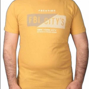 Cıty's Baskılı Bisiklet Yaka Erkek Hardal T-shirt F5485