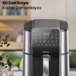 Gloria 7 Litre İnox Geniş Hazneli XXL Dokunmatik 8 Ön Ayarlı Airfryer Sıcak Hava Fritözü GM8405