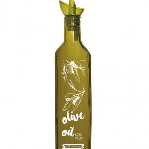 500cc Oliveoil Pattern Green Square Glass Oilcloth