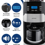 Proexpert Profesyonel Dijital Zaman Ayarlı Sıcak Tutma Fonksiyonlu Öğütücülü Filtre Kahve Makinesi