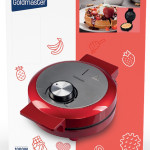 Sugar 1000w Taşmayı Önleyen Derin Plakalı Isı Kontrollü Waffle Makinesi Kırmızı