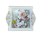 Small Baroque Tray with Pattern - Pink Floral