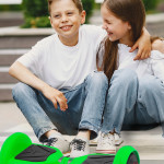 Greeny 6.5 Inch Işıklı Akıllı Dengeli Elektrikli Kaykay Hoverboard Taşıma Çantalı Yeşil