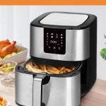 7 Litre Inox Geniş Hazneli Xxl Dokunmatik 8 Ön Ayarlı Airfryer Sıcak Hava Fritözü