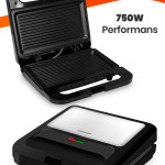Speedy 750w Isınmaya Dayanıklı Mini Tost Ve Izgara Makinesi Inox Siyah