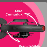 Siyah Katlanabilir Farlı Elektrikli Scooter