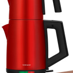 Yudum Mat Kırmızı Paslanmaz Çelik 2200 Watt Çelik Çay Makinesi Ve Su Isıtıcı