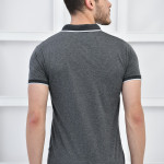 Siyah Erkek Düz Pike Polo Yaka Likralı Slim Fit Nakışlı T-shirt F51606