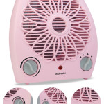 Summer Pembe 2000 Watt Isıya Dayanıklı Sıcak Ilık Soğuk Devrilme Emniyetli Isıtıcı Fan